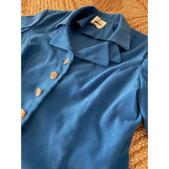 VTG. Leslie Fay Petite Blazer SZ 12P Blue front close - Picture 4 of 10